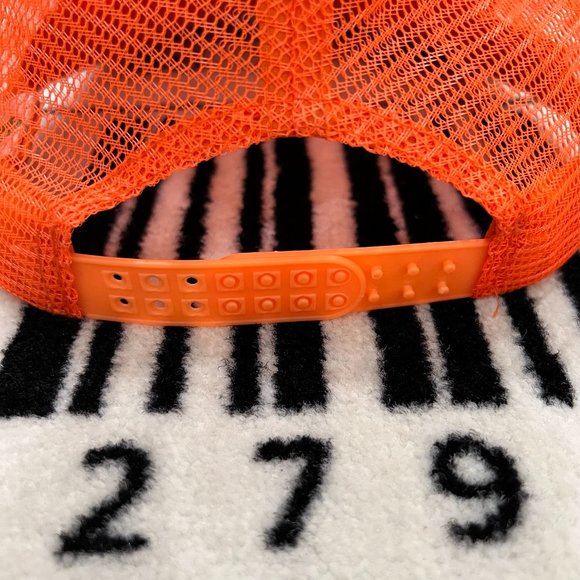 Cancun Mexico Logo Bright Neon Orange Trucker Beach Hat - Picture 5 of 8